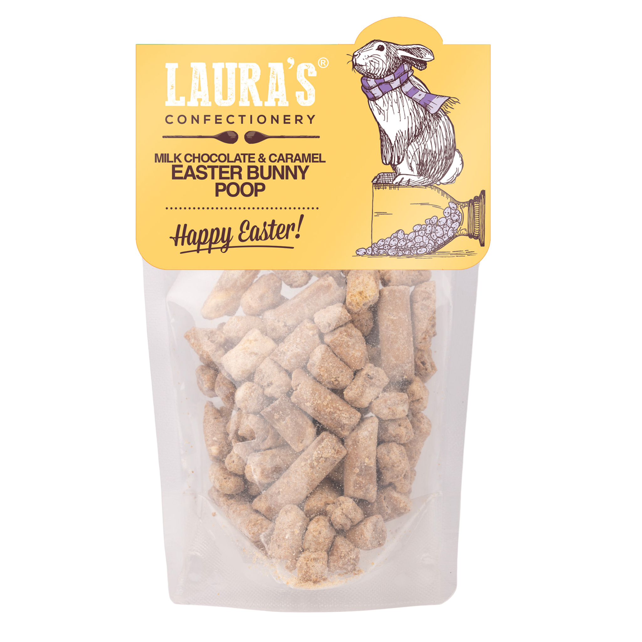 Laura's Milk Chocolate & Caramel Easter Bunny Poop Pouch - 105g