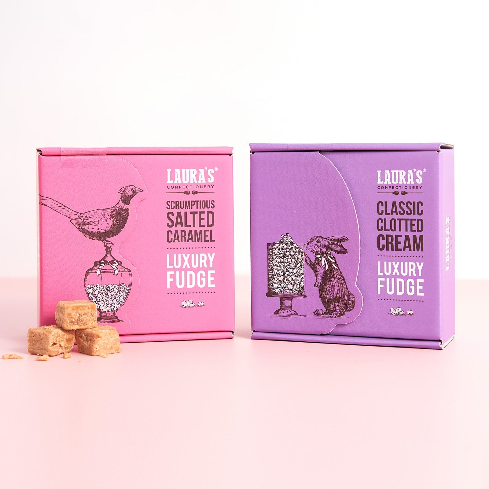 Laura's Scrumptious Salted Caramel & Classic Clotted Cream Duo of Fudge Box