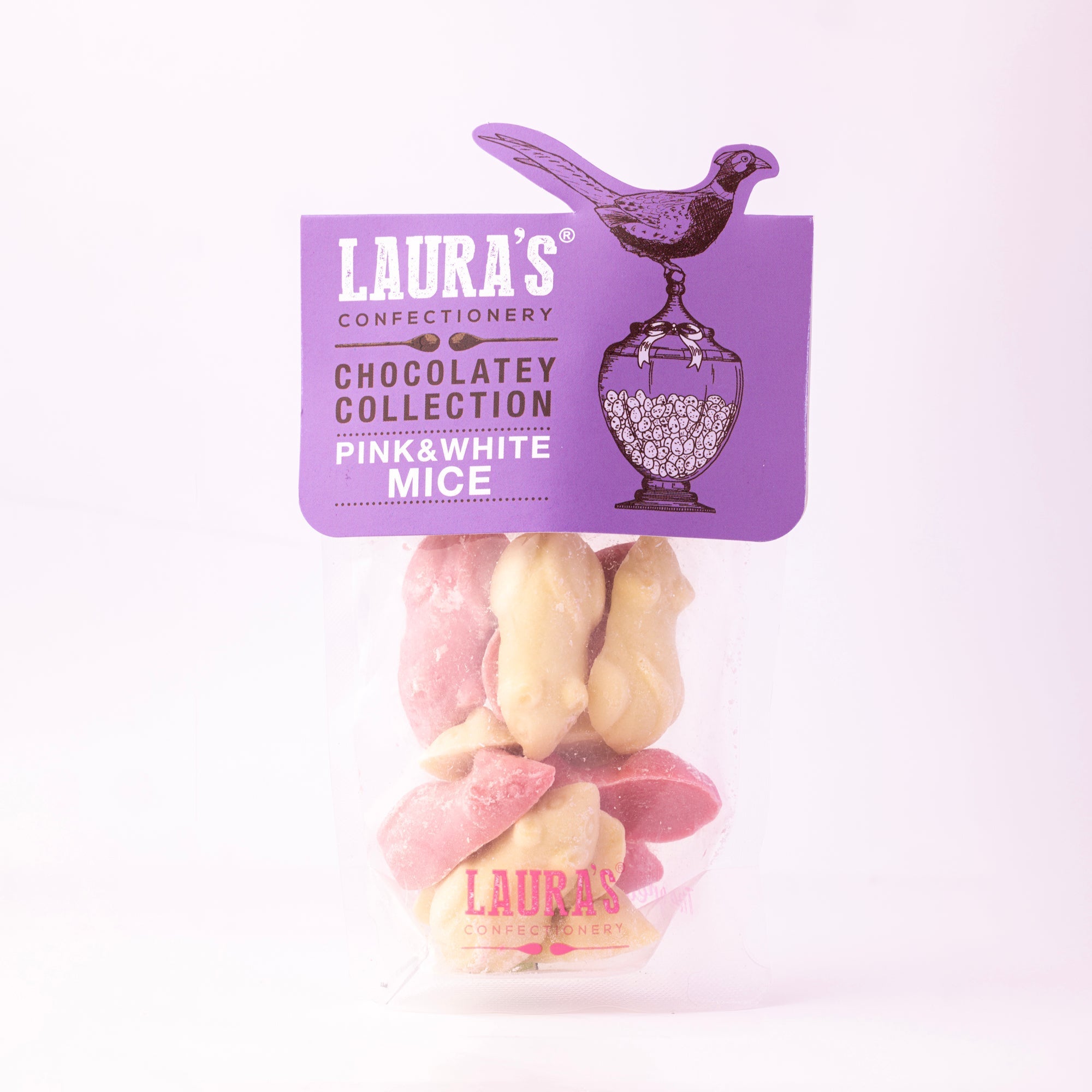 Laura's Pink & White Mice Pouch - 110g