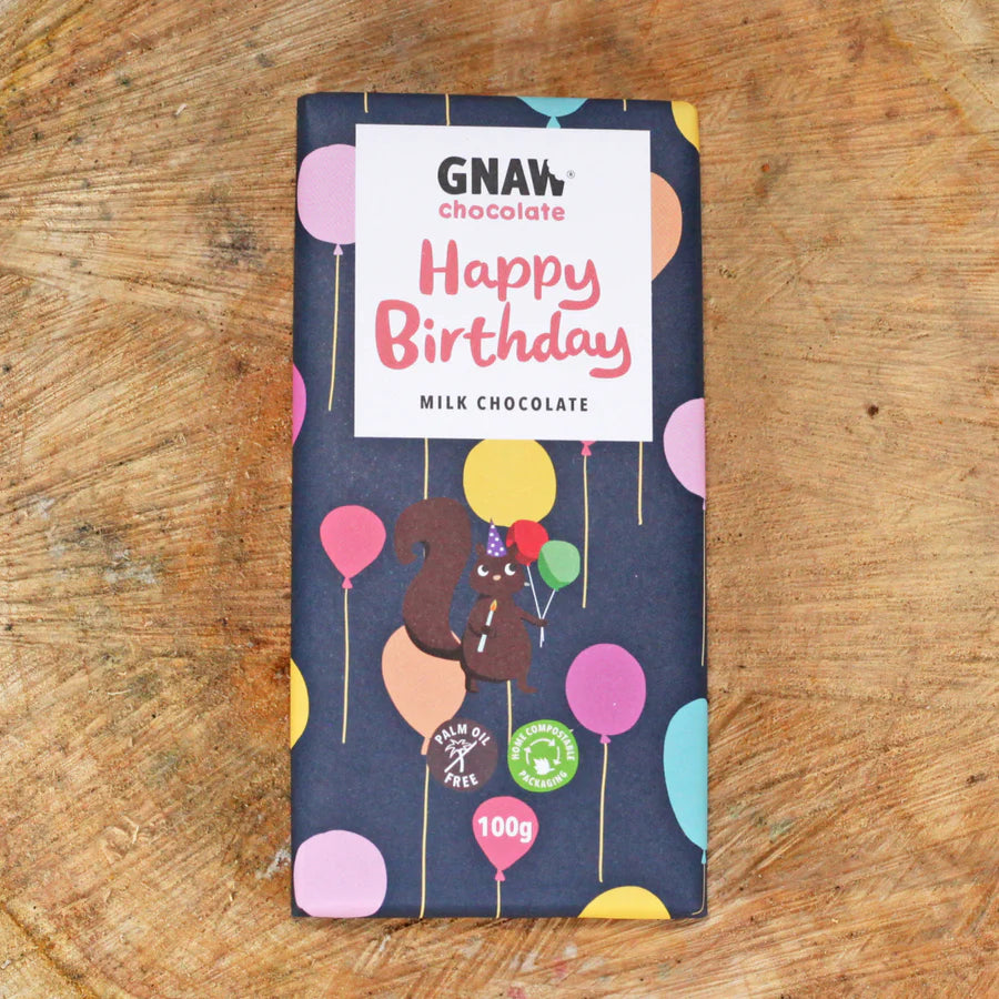 Gnaw Happy Birthday Milk Chocolate Bar