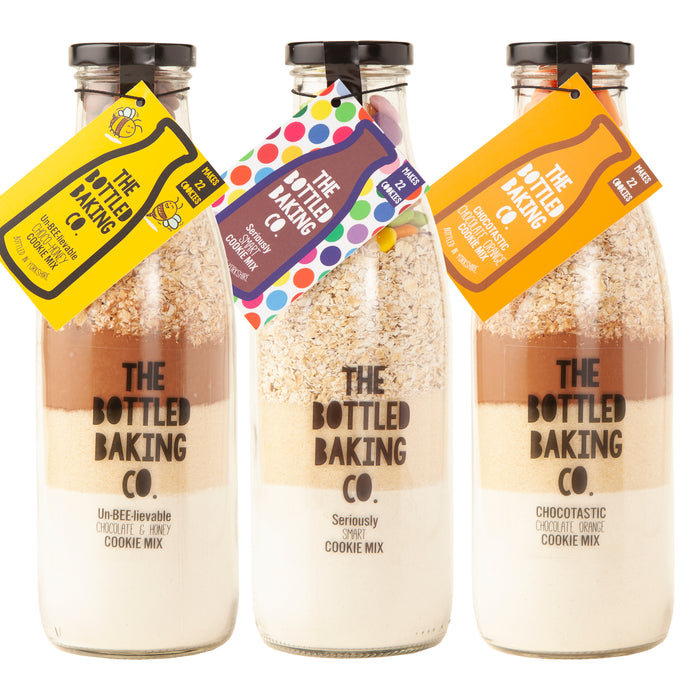 Trio of Cookie Baking Mixes In Bottles - Cookie Mix - Bottled Baking Co