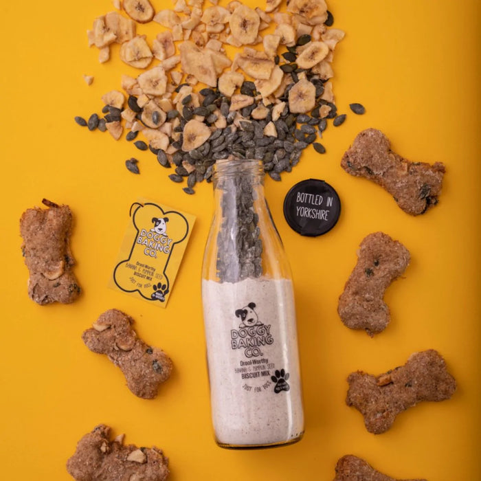 Pumpkin Seed & Banana Biscuit Mix & Large Olivewood Chew - Baking Mix - Bottled Baking Co